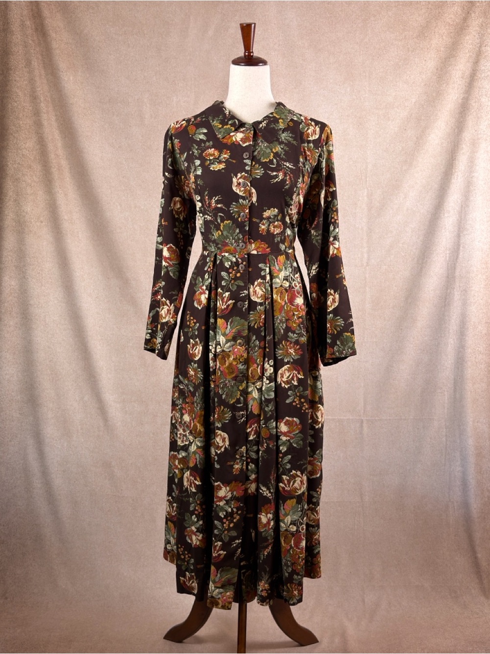 April Cornell Long-Sleeve Chocolate Floral Dress - Picture 4 of 9